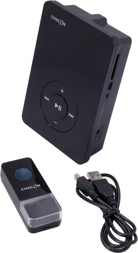 Gesprekelijk beweging toediening Chacon draadloze deurbel - Met eigen MP3 melodieën - zwart | bol.com