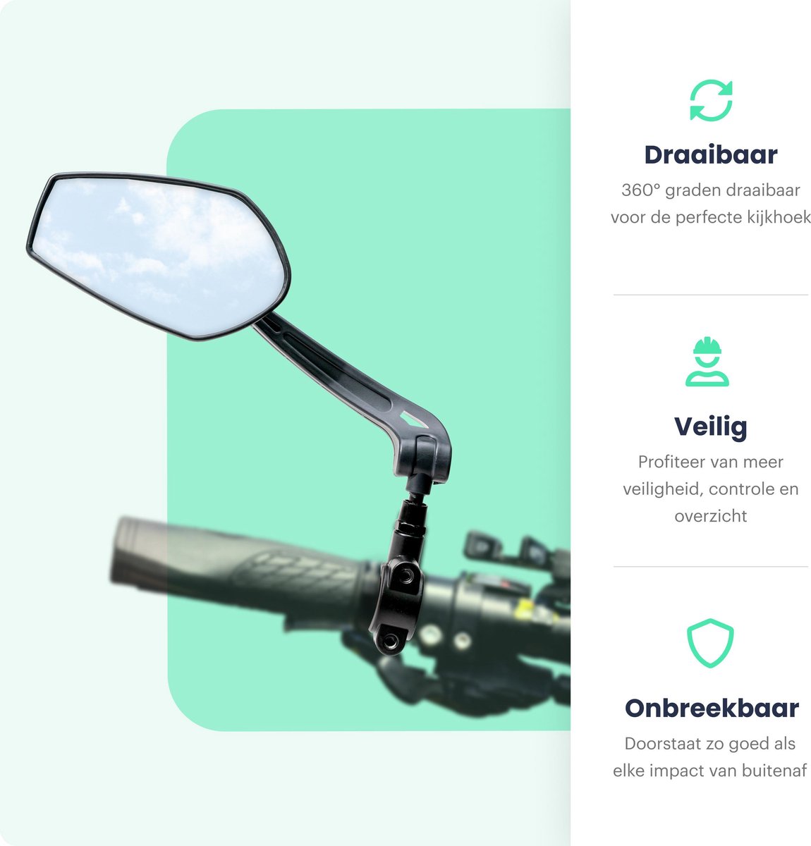 Fietsspiegel - Fietsspiegel eBike - 360 Graden Verstelbaar - Links -  Fietsspiegel op | bol.com
