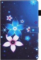 Samsung Galaxy tab A7 10.4 (2020) - hoesje book case cover - Blauw bloemen
