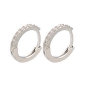 Jobo By JET – Diamond oorbellen ringetjes Small – Zilver met diamantjes - Basic