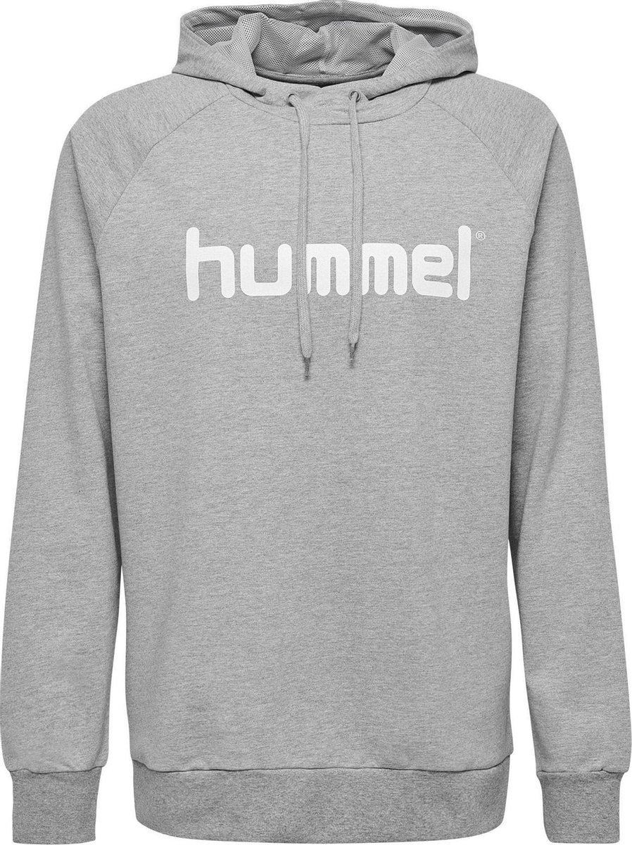 Hummel Go Cotton Logo Hoodie Heren - Grijs Gemeleerd | Maat: L