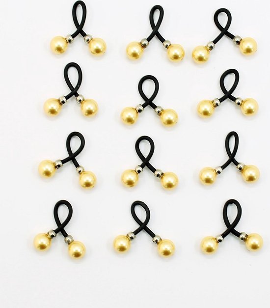 Haar binders met Swarovski Parels goud bol