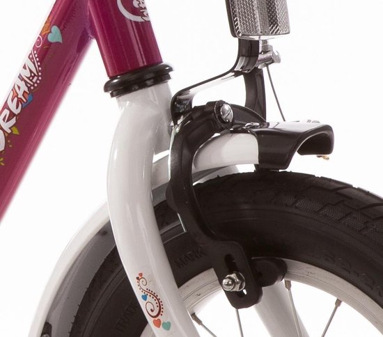 My Dream kinderfiets 14 inch purper/wit met mand van Volare — afbeelding 5