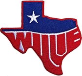 Willie Nelson Patch Texas Blauw/Rood