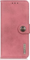 KHAZNEH Classic Book Case - Geschikt voor Samsung Galaxy A42 Hoesje - Roze