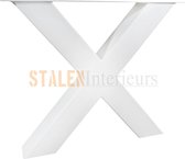 Stalen X Poot | 100x40| Wit | Koker 100x40 | X-onderstel | Industrieel Tafelonderstel