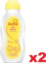 ZWITSAL Huidolie Rijk Verzorgend & Verzacht - Met Advocado Olie - Voor Een Knuffelzachte Huid - 200ml x 2