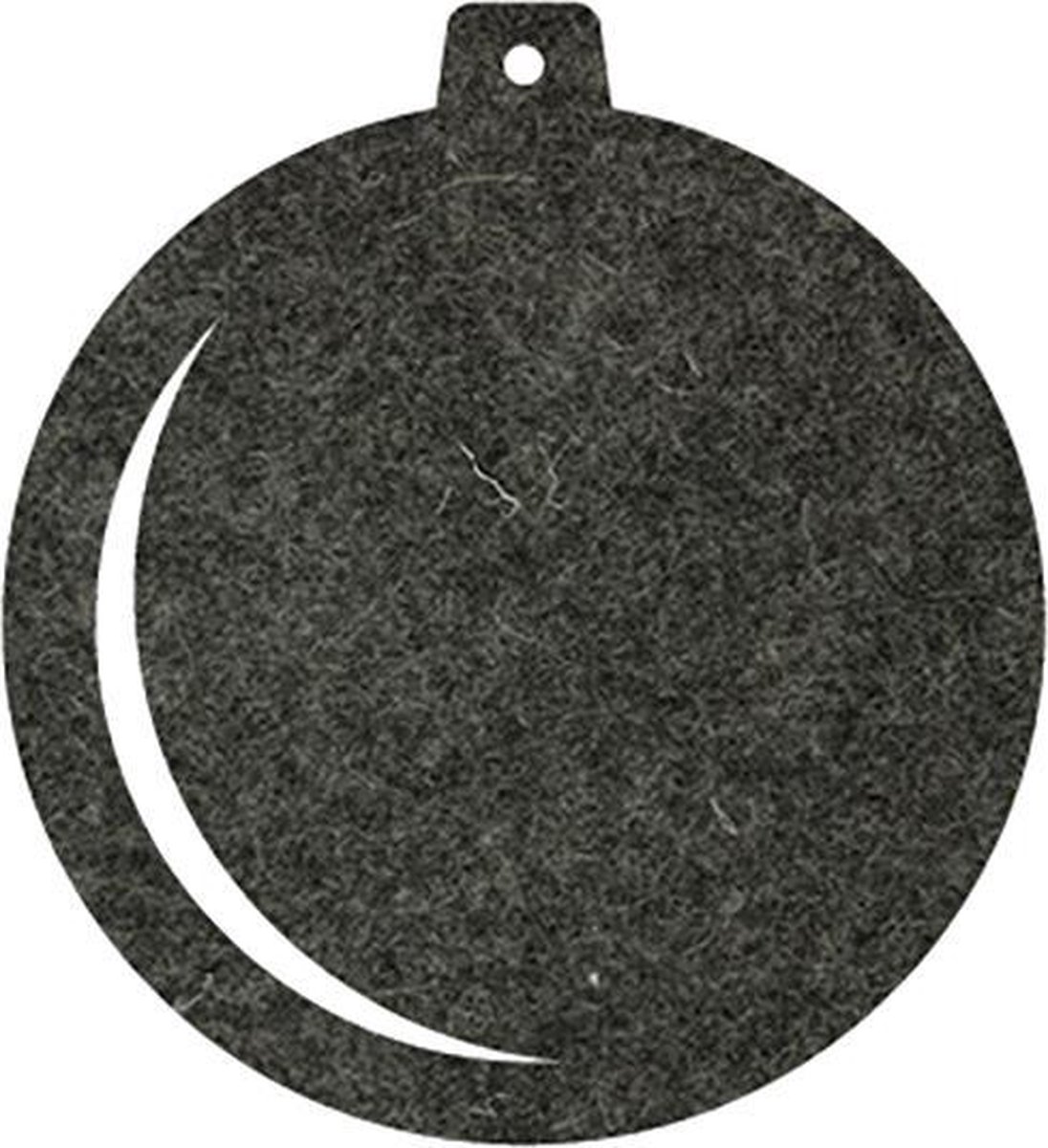 Kerstbal vilt onderzetters - Gemeleerd antraciet - 6 stuks - ø 10 cm - Kerst onderzetter - Tafeldecoratie - Glas onderzetter - Woondecoratie - Tafelbescherming - Onderzetters voor glazen - Kerst tafelen - Woonaccessoires - Tafelaccessoires