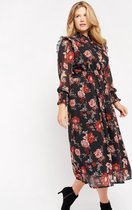 LOLALIZA Maxi jurk met bloemenprint - Rood - Maat 40