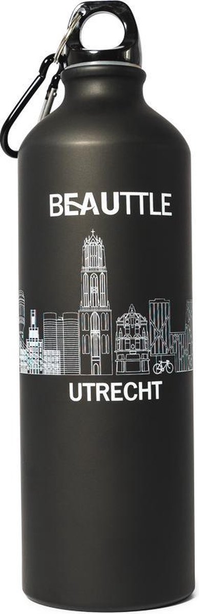 de Utrechter - Zwart - Beauttle - Drinkfles - Skyline - Utrecht - Cadeau