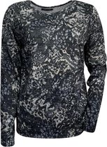 Pink Lady dames trui dun beige/zwart print - maat XL