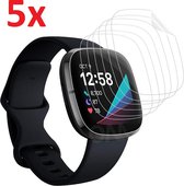 Screenprotector Geschikt Voor Fitbit Sense - Screen Protector Ultradun - Crystal Clear Scherm Display Beschermer Beschermfolie - Set Van 5 Stuks