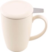 Point-Virgule - Mok met thee zeef en deksel - Voor losse thee - Wit - 400 ml