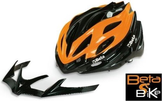 beta 9539cb fietshelm zwart oranje met kinbescherming maat s-m | bol.com