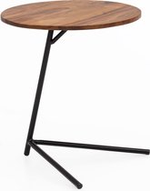 Pippa Design industriële houten bijzettafel met zwart metalen frame - bruin