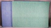 Viscose Dweilen - 4 stuks - wit met blauw en groen geruit - 50 x 70 cm