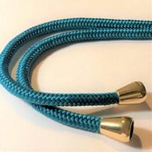 Hendy telefoonhoesje met koord -  Petrol Blue - Telefoonketting - Sophisticated (ruimte voor pasjes) / iPhone X / XS