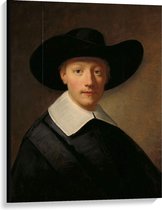 Canvas  - Oude meesters - Portret van een man Gozen Centen, Govert Flinck - 75x100cm Foto op Canvas Schilderij (Wanddecoratie op Canvas)