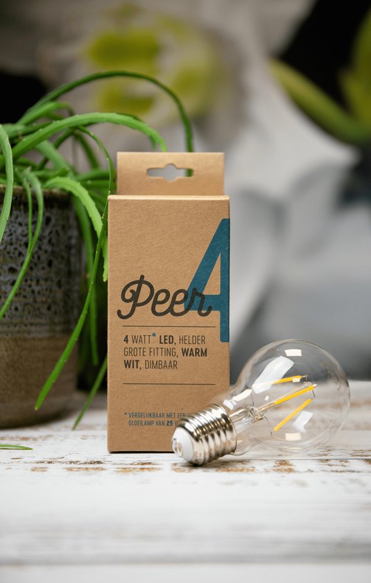 Leddy's - LED Lampen Peer - Plasticvrij - 4W - Dimbaar - E27 Kleine Fitting  - 2700K... | bol.com