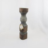 Rivedale - Robuust - massief houten - stoer - sober - kandelaar - Hoogte 9 - Ø 11 cm.