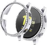 DrPhone GA1 –  Samsung Galaxy Active 2 - 40MM - Watchband TPU Case - Diamanten Hoesje - Zilver