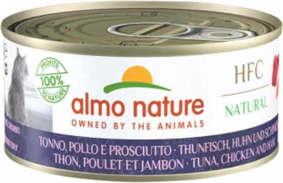 Almo Nature HFC Kattenvoer Tonijn, Kip & Ham 150 gr