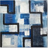 Schilderij - Abstract in het blauw, 1 deel