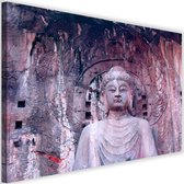 Schilderij Boeddha voor een tempel II , 2 maten , grijs roze (wanddecoratie)