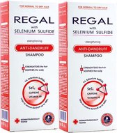 2 x REGAL VERSTERKENDE ANTI-ROOS Shampoo met Selenium Sulfide voor Normale -en Droge Haar Set2  400ml