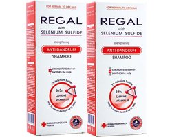 Regal Anti Roos Shampoo – 2 Stuks – Selenium Shampoo met Cafeïne en Niacinamide – Tegen Roos, Jeuk en Schilfering – Normaal tot Droog Haar – 2 x 200 ml