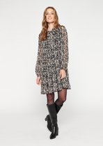 LOLALIZA Mini jurk met doorschijnende mouwen - Zwart - Maat 40