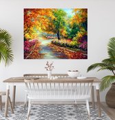 JDBOS ® Schilderen op nummer Volwassenen met frame (hout) – Bloemen in bloei - herfst - landschap - Verven volwassenen - 40x50 cm