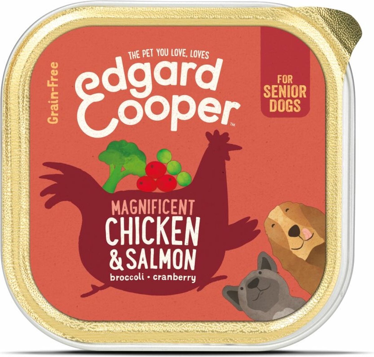 11x Edgard & Cooper Kuipje Vers Vlees Senior Hondenvoer Kip - Zalm 150 gr