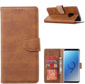 Samsung S9 Hoesje - Licht Bruin - Brown - Boekhoesje - Hoesje - Pasjes - Wallet - Bookcase - boekhoes - Boekje - Flipcase - Galaxy - Telefoonhoesje