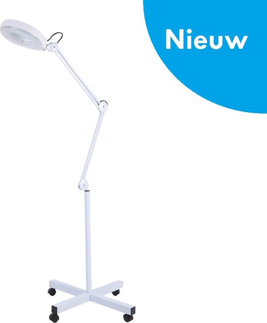 Verfijnen Indrukwekkend Grens Dakta® Staande Loeplamp met Verlichting | Op Wielen | met Rolstatief  |Cosmetische LED... | bol.com