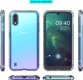 Schokbestendig Back Cover Hoesje - Shockproof Telefoonhoesje -  Geschikt voor Samsung Galaxy A01 - Transparant