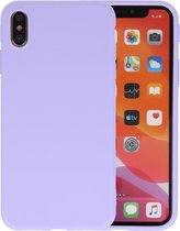 Premium Color Bescherming Telefoonhoesje - Backcover Hoesje - Achterkant Hoesje - Geschikt voor iPhone XS / iPhone X - Paars