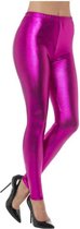 Smiffy's - Jaren 80 & 90 Kostuum - Metallic Disco Legging Paars Vrouw - Paars, Roze - Small - Carnavalskleding - Verkleedkleding