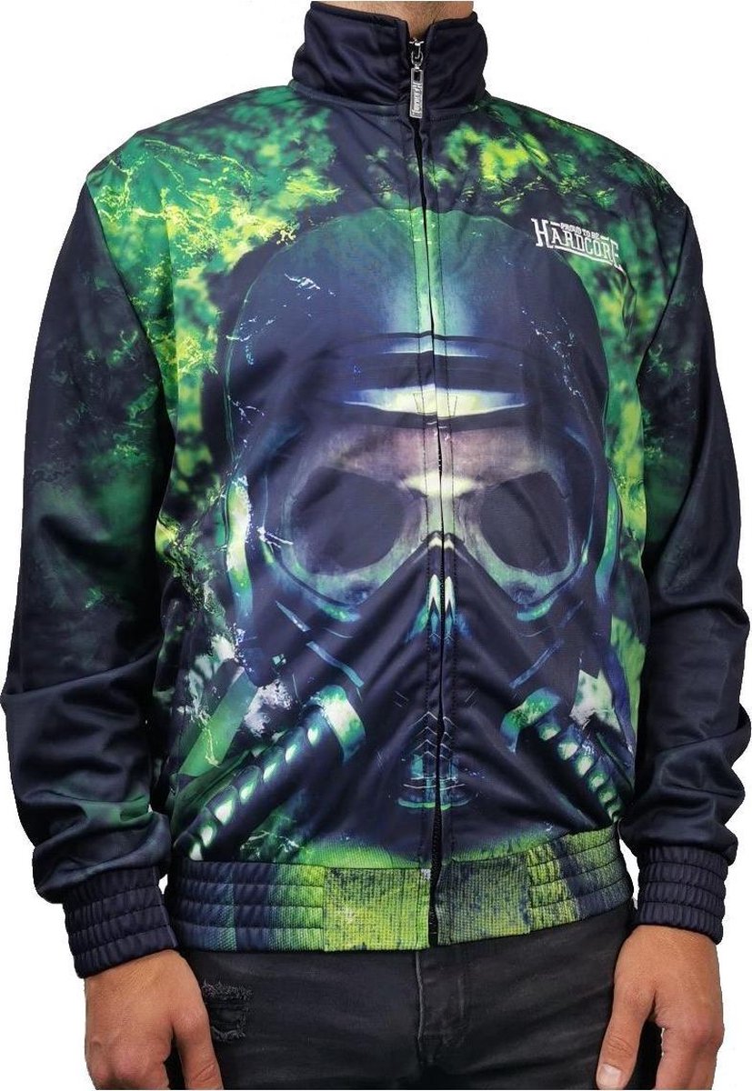 HARDCORE Gabber Trainingsjack Trainingspak Skull Zwart Groen Hardcore Jack . bol