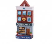 Magneet Polystone Huisje Waffle Shop Amsterdam - Souvenir