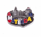Magneet Metaal Hart Amsterdam Tin - Souvenir