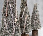 Boomkegel | Kerstboom | Kerst | Mos | Grijs | Landelijk | h50cm