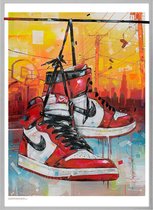 Poster - Nike Air Jordan Retro High ‘chicago Painting - 71 X 51 Cm - Multicolor