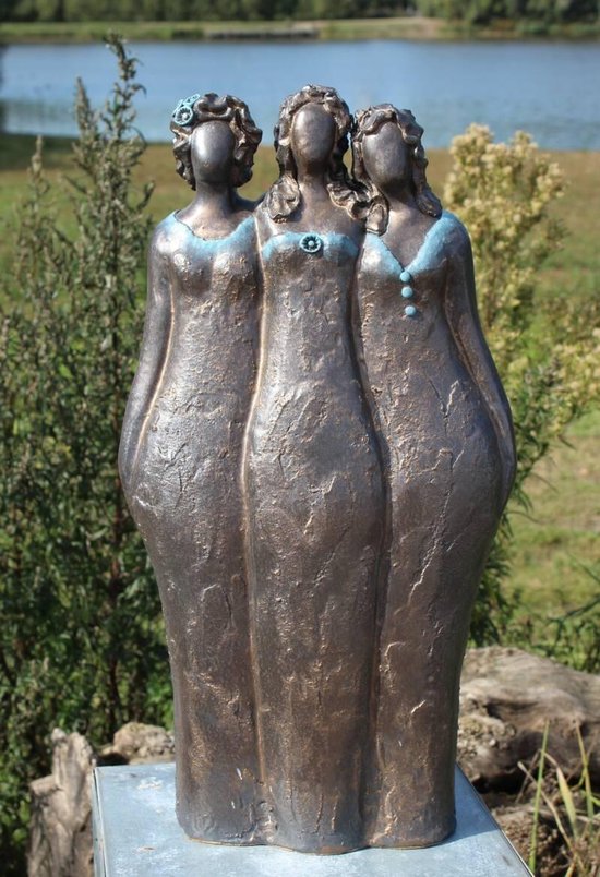 Tuinbeeld Keramiek kleur Brons Drie Dames | bol.com