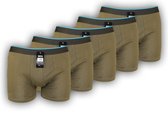 Boxershort 5 pack effen (leger) groen met blauwe streep in tailleband size – 2XL