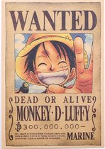 One Piece Luffy Wanted Anime Vintage Poster 51x35