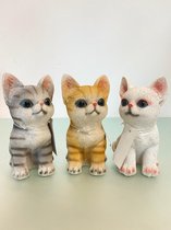 Decoratief Katten Beeldjes - 3 stuks (divers)