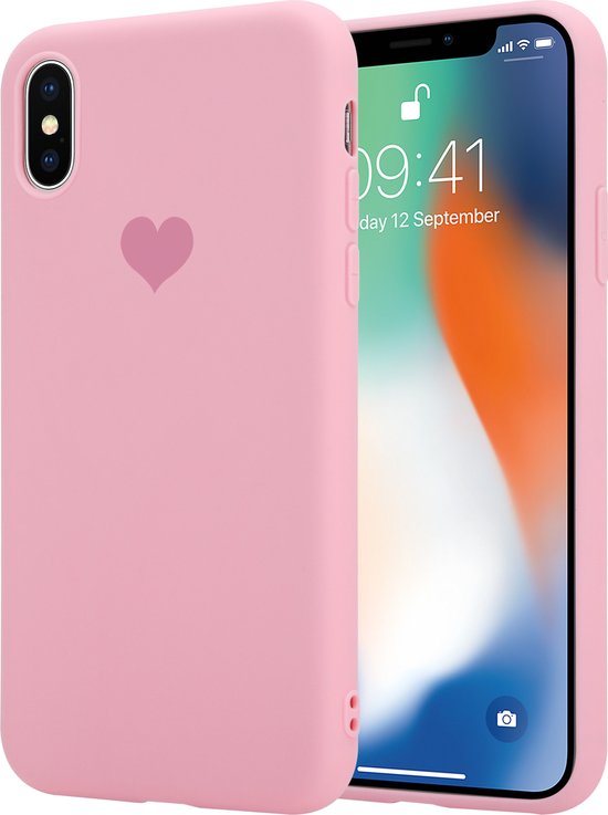Coque Silicone Souple Rose Pour IPhone X / Xs + Verre Trempé Anti-choc - Protection Complète Et Style Girly