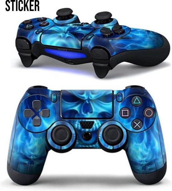 Controller sticker skin – Blue Skull – PS4