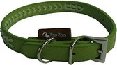 TopZoo accessori collana per cane pelle treccia verde S